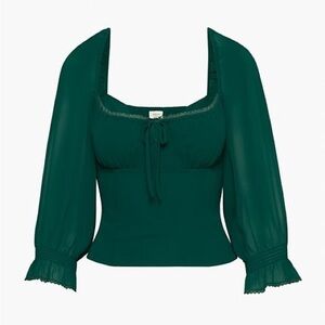 Aritzia Wilfred Duke Blouse - Aventurine Green